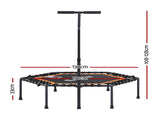 Everfit 51inch Hexagon Fitness Trampoline Rebounder Adjustable Handrail Orange TRAMPO-D-MINI51-HEX-ORBK
