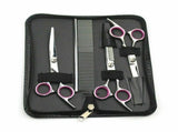 4Pcs 7" Professional Hair Cutting Scissors Pet Dog Cat Grooming Curved Thinning Shears & Straight V1366-AZ2-W-11169