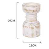 Contemporary Carved Loop Pillar Candleholder 20cm V637-92098CDL