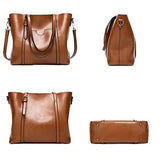 Black Fashionable Soft Leather Women's Handbag, Large Capacity Shoulder & Crossbody Tote, Casual V888-ELOSUNG13063