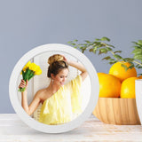 2 Pack 8 Inch Round Photo Frames for Bedroom Decor, The Office Wall Decoration, Cross Display Shelf, V1192-AZ-W-28486