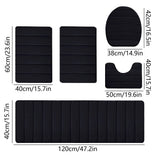 Bathroom Mat Set 5 Piece, Memory Foam Bath Mats Sets, Non Slip Water Absorbent Washable Bath V1369-AZ3-W-09654
