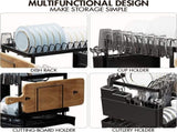 CARLA HOME 2-Tier Dish Drying Rack with Drainage Tray, Utensil Holder, Cup Hooks & Cutting Board V178-36159