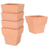 Set of 5 Terracotta Clay Flower Pots, Mini Thickened Plant Nursery Containers for Indoor and Outdoor V1370-AZ4-09983