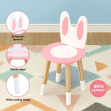 1 Set of Keezi Kids Dressing Table Wooden Bunny Pink FURNI-C-RABBIT-PK