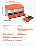 Chicken Nest Box, 3-Compartment, 15 to 30 in Stable & Corrosion-Resistant Metal Nesting Boxes with V952-JSCDX1530INCCC3QIV0