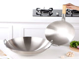 Double Handle Wok, Heavy Duty Stainless Steel Wok Fry Pan, Large Capacity Saute Pan, Multipurpose V1189-LWWAL-20260401-06068