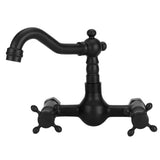 Copper Wall Mounted Bathroom Faucet Dual Handles Bathtub Hot Cold Water Mixer TapB Type Gourd Shaped V1294-YM0901-3112200107012