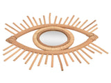Nordic Makeup Mirror Rattan Woven Eye Shape Wall Hanging Mirror for Home Hotel Bathroom Decoration V1294-YM0523-3115210209611