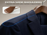 Premium Wooden Hangers 6-Pack Wide Shoulder Non-Slip Design for Coats, Jackets & Suits 360&deg V1258-DP02-WO-112