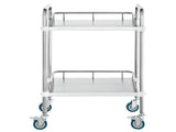 Lab Rolling Cart, 2-Shelf Stainless Steel Rolling Cart, Lab Serving Cart with Swivel Casters, Dental V952-SYSST42014302X42AV0