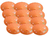 12x PARASOL UMBRELLA Chinese Japanese Bamboo Flower Pattern 80cm Large BULK - Orange V563-BR-12PARUMBRLA-ORNG