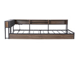 Artiss Bed Frame Single Size with 2 Drawers and Charging Station Metal Corner Bed Base MBED-C-LSHA-S-ABC