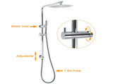 WELS 2 In 1 Shower Head Set Sliding Rail 3 Mode Handheld Arm 10" Round Chrome Taps V1233-C4902B22HT006CKSR110CPF0282A