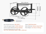 Wall Mounted Garden Hose Reel 125ft 5/8 in Metal Hose Reel with Basket V952-GQSSGJP125FTTLQ5I002V0