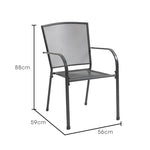 FORTIA 6pc Outdoor Dining Chair Set, for Outside with E-coating V219-OTDCHRFOS6MA