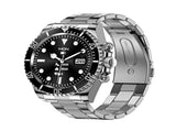 Classic Stainless Steel Smartwatch with Rotating Timer Bezel, Bluetooth Calling & Luminous V888-ELOSUNG35444