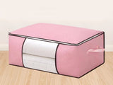 Clothes Storage Bags Fabric Foldable Blanket Storage Container Closet Organizer with Clear Window V1294-YM0901-3117250021328