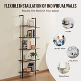 VEVOR Industrial Square Pipe Shelf 5 Tier 64x30x182.5cm Wall-Mount for Bedroom V952-JSGZWJFGHMBHOYOVAV0