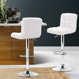 Artiss 4x Bar Stools Leather Gas Lift White BA-TW-NEW1055-WHX4