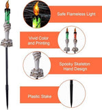 Halloween Pathway 5 Pack Candle Skull Hand Candle Holder, Waterproof Solar Halloween Led V1107-129-88248