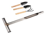 Soil Sample Probe Stainless Steel T Handle Soil Test Kits with 4 Reusable Sample Bags 3 Garden Tools V1294-YM0901-3111240068911