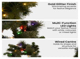 Christabelle 2.7m Christmas Garland with LED Lights Glittery Gold Pine Mantle Decoration Orname 112_SENGG274