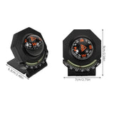2Pcs Black Auto Compass with Inclinometer for Car Dashboard Portable Vehicle Mount V1192-AZ-W-31523
