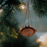 Hanging Cast-Iron Rust Birdfeeder w 2 Birds 41cm V637-74141BRD