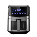 Devanti Air Fryer 6.5L LCD Fryers Clear Window AF-K-J-NA5ST-BK-SS