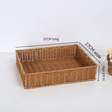 2 Pack Imitation Rattan Woven Bread Baskets,Poly Wicker Fruit Baskets for Food V1369-AZ3-W-00776