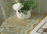 Scalloped Edge Lace Sheer Curtains 52W x 63L, Pink Rose Floral Embroidery Rod Pocket Curtain Panels, V1192-AZ-W-18102