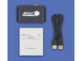 Compact 1080P USB3.0 to HDMI-compatibleVGA Adapter Video Converter for Laptop Computer Black V1263-JX-1063