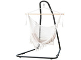 Gardeon Hammock Hanging Chair with Heavy Duty Steel Stand HM-CHAIR-MESH-CREAM-A