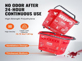 Shopping Baskets, 6PCS, 39L Shopping Carts with Handles, Plastic Rolling Shopping Basket with V952-GXLGSGWLGXLG01IDOV0