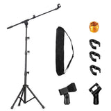 Universal Metal Mic Stand with Adjustable Height and Mic Clips V1263-JX-6989