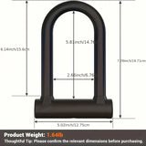 Heavy-Duty Silicone U-Lock 17mm Alloy Steel Shackle, Anti-Cut & Anti-Saw, Double-Open Locking, V1232-UXS-ZXC-001