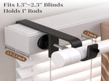 4 PackOver-Blinds Curtain Rod Brackets for Outside-Mounted Blinds, No Drill, Adjustable Fit - Black V1107-115-99227-BLK-4PACK