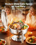 VEVOR 5 Qt 4 Pack Round Chafing Dish Buffet Set Full-Size Pan Stainless Steel V952-YXBXGSTGK4JTSHNBOV0