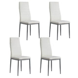 Artiss Dining Chairs Set of 4 Leather Channel Tufted White DINING-B-C02-WG