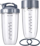 7 Pieces nutribullet Blender Cups & Blade Replacement Set 32oz Huge Cup with 1 Flip-Top To-Go Lid V1258-DP02-C-105