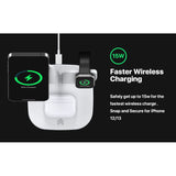 White wireless charger 3 in 1 Fast Charge Charging Station that complements your room Charging V1366-AZ2-W-08153