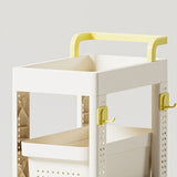 Storage Cart Space Saving Plastic Rolling Storage Organizer with Hooks Handle for Office Bedroom V1294-YM0901-3117240235212