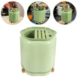 Rotating Cutter Storage Rack with Chopsticks Stand Green Plastic V1369-AZ3-W-18313