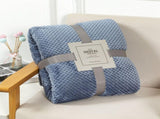 200 x 300cm Blue and Grey Pineapple Grid Plush Sofa Blanket for 3 Seater - Soft Thick Flannel V888-ELOSUNG55500-4
