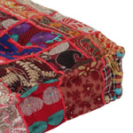 Patchwork Pouffe Square Cotton Handmade 50x50x12 Cm Red 43_246575