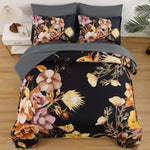 Soft Floral Leaf Comforter Set, King Size, Quilted Bedding with Pillowcases V745-MAB010953AJ3