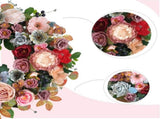 22 Inches Spring Summer Everyday Flower for Front Door, Artificial Roses Peony Wild Flowers V1258-DP02-C-2669
