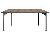 Instahut Gazebo Lean-To Pergola Garden Patio Polycarbonate 356cm X 275cm Brown GAZB-PLC-SRF-33X23-AB