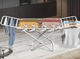 Upgrade Double Wing Floor Folding Drying Rack For Clothes Quilt Towel-White V1161-109759